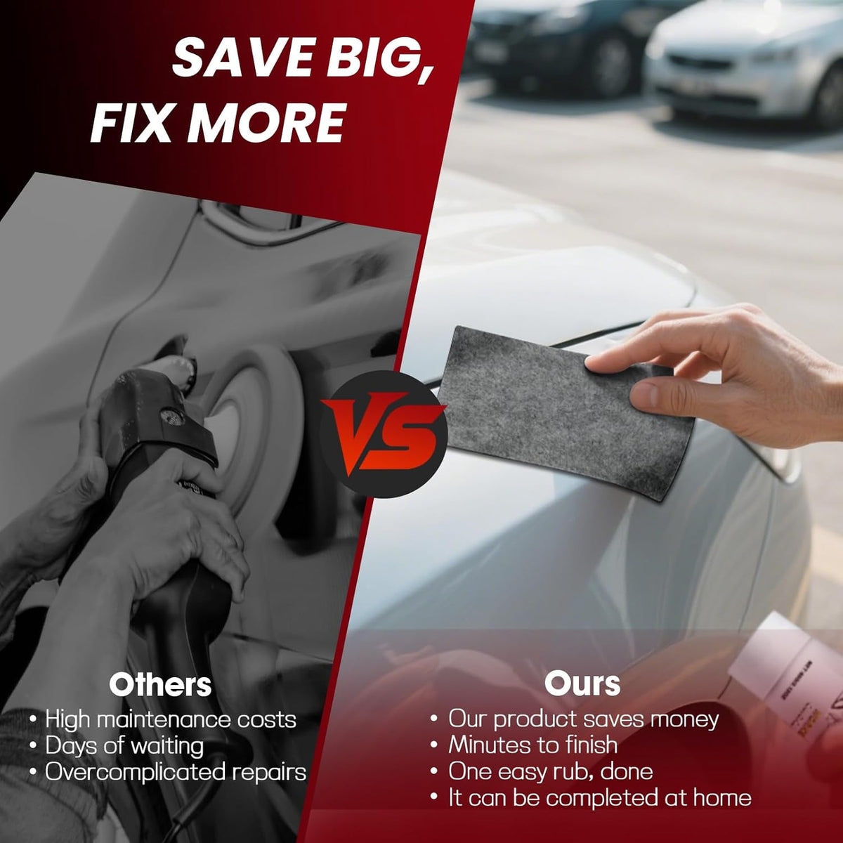 Car Scratch Remover, Multifunctional Scratch Remover for All Vehicles, 6PCS Nano Magic Cloth Car Scratch Removal Repair Kit Easily Removes Light Scratches, Swirls and Water Spots