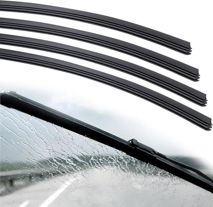 BFXM 4Pcs Wiper Blade Refill, 28 inch DIY Adjustable Universal Replacement Wiper Blade Refill Replacement for Front and Rear Windshield Wiper Baldes Rubber Strip for Car, Truck, SUV