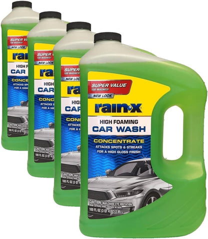 Rain-X 620191 Car Wash - 100 fl oz. High-Foaming, Concentrated Formula for Greater Cleaning Action, Safely Lifting Dirt, Grime and Residues for an Exceptional Clean