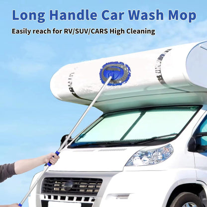 Wontolf 62'' Car Wash Brush with Long Handle Chenille Microfiber Car Wash Mop Mitt Kit Car Detailing Brush Cleaning Kit Window Squeegee Car Duster Drying Towels Tire Brush for Cars RV Truck Boat