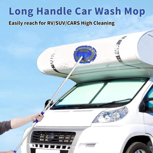 Wontolf 62'' Car Wash Brush with Long Handle Chenille Microfiber Car Wash Mop Mitt Kit Car Detailing Brush Cleaning Kit Window Squeegee Car Duster Drying Towels Tire Brush for Cars RV Truck Boat