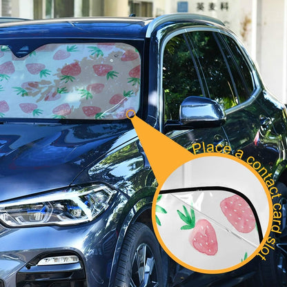 Black Leopard Car Windshield Sun Shade Animal Skin Print Foldable UV Ray Sun Visor Protector Sunshade to Keep Your Vehicle Cool (51" x 27.6")