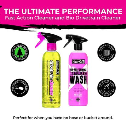 Muc-Off High Performance Waterless Bike Wash 750ml (Pack of 1) | Spray & Wipe Bike Cleaner | No Water Needed | Safe on Carbon Fibre | Cleans & Polishes with a Streak-Free Finish