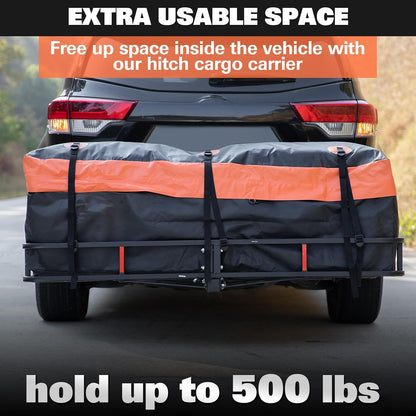 WEIZE 64" x 39" x 5" 200lb Heavy Duty Roof Rack Carrier Basket with Waterproof Bag, Cargo Net and Ratchet Straps, Universal Car Top Luggage Holder for SUV, Truck