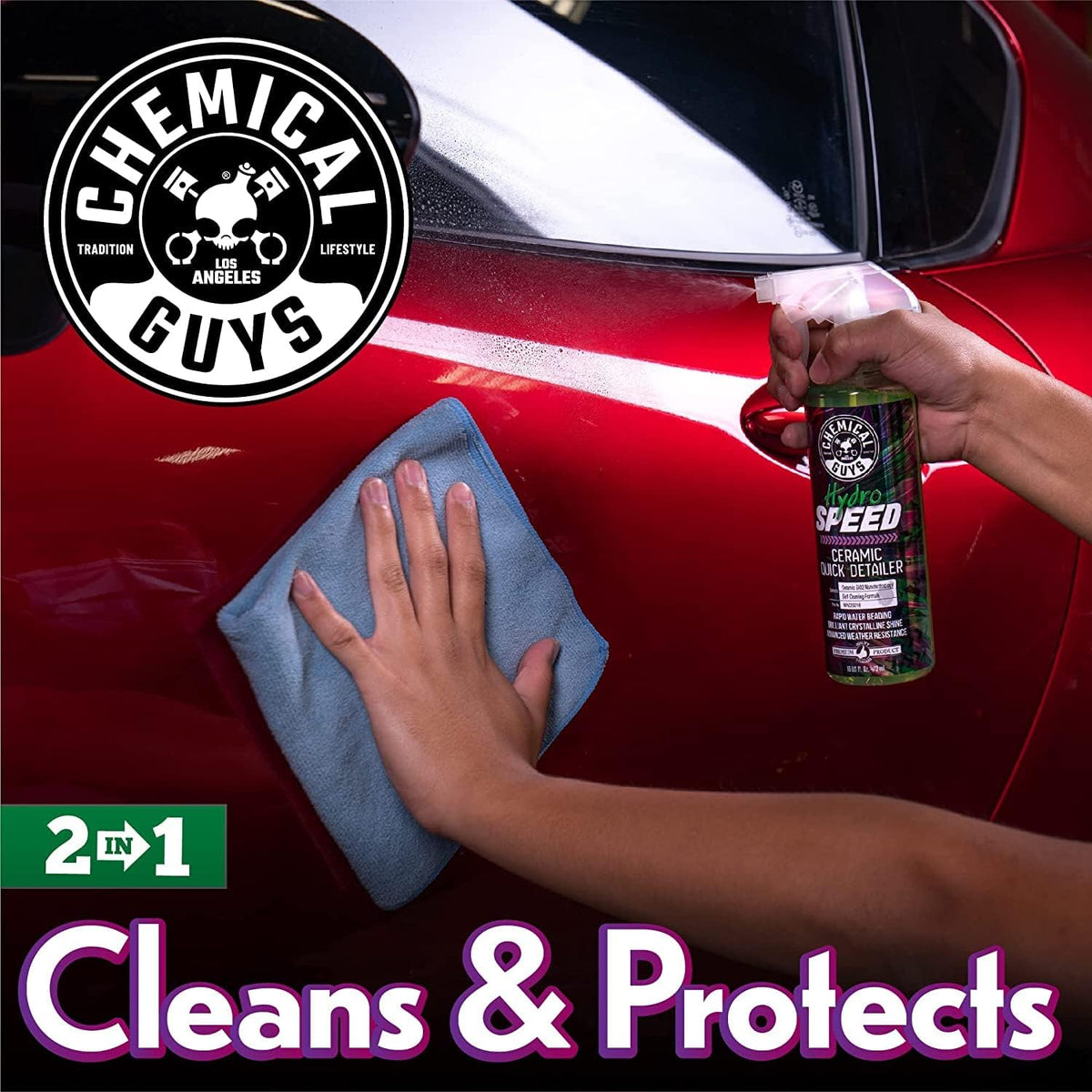 Chemical Guys HydroSpeed Ceramic Quick Detailer Spray - SiO2 Shine Car Detailer Spray for Cars, Trucks, SUVs, Motorcycles and RVs, Boosts Gloss, Hydrophobic Protection and Slickness, 128 oz