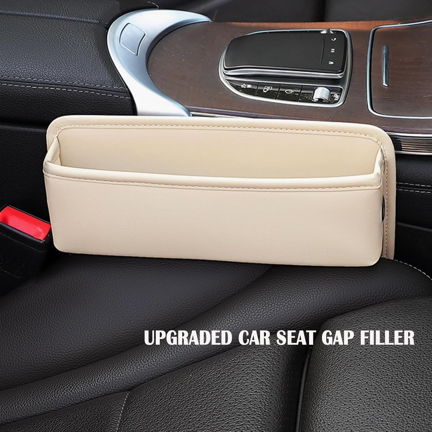 Car Seat Gap Filler 2 pack Car Gap Filler Seat Organizer Front Seat Leather Car Accessories for Women Men, Car Essentials for SUV Truck, Adjustable Seat Gap Filler Organizer (Black 2 pack)