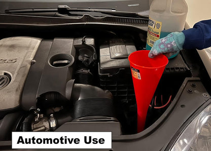 Long Neck Funnel, Oil Funnels for Oil Change, Long Funnels for Transmission Fluid, Automotive Funnel for Gas & Lubricants (12.0 Fluid Ounces, Red)