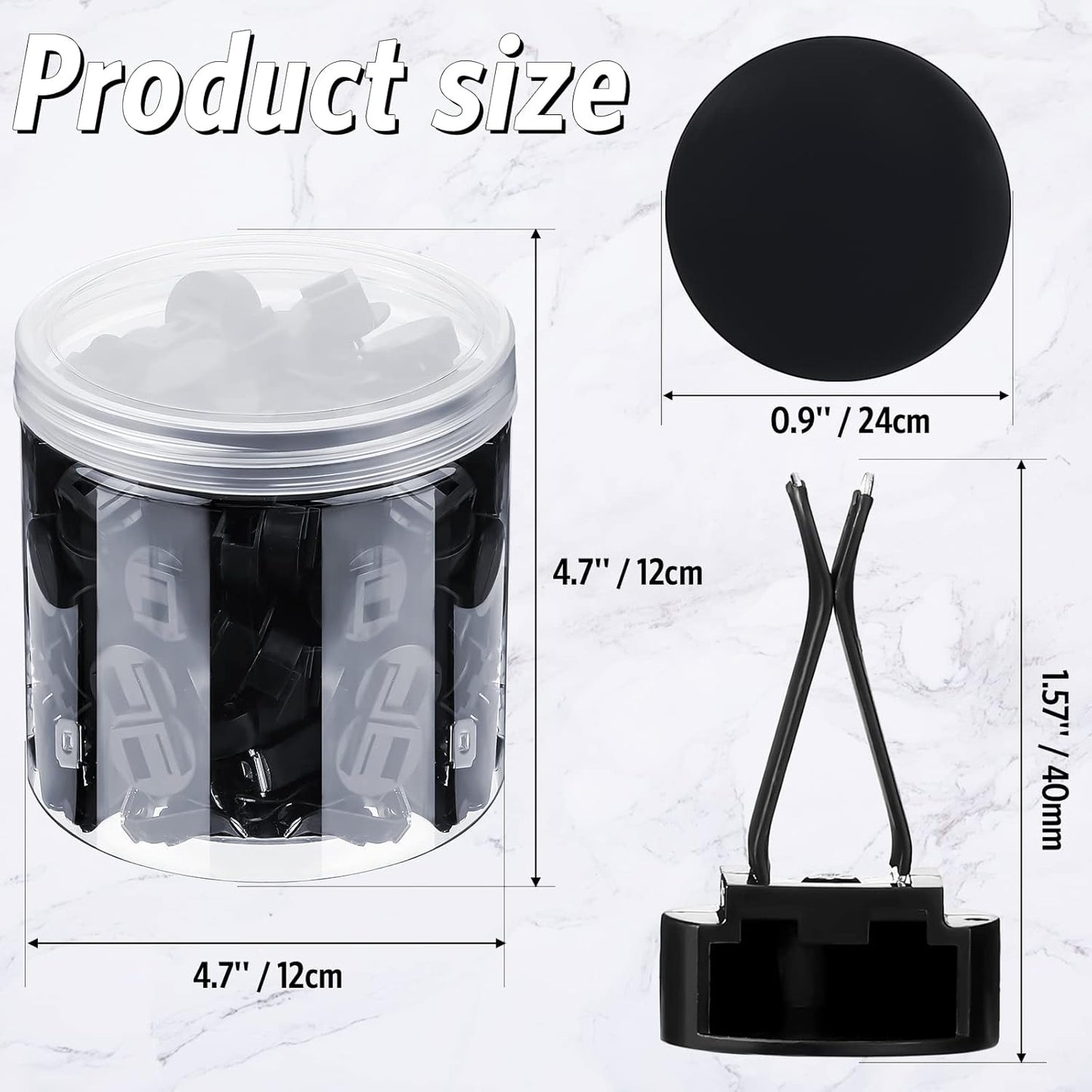 100 Pcs Metal Car Air Vent Clips with Plastic Slot Head Auto Freshener Clips Perfume Clip Replacement Air Conditioner Outlet Clips for Office Home, Black, 40 x 24 mm