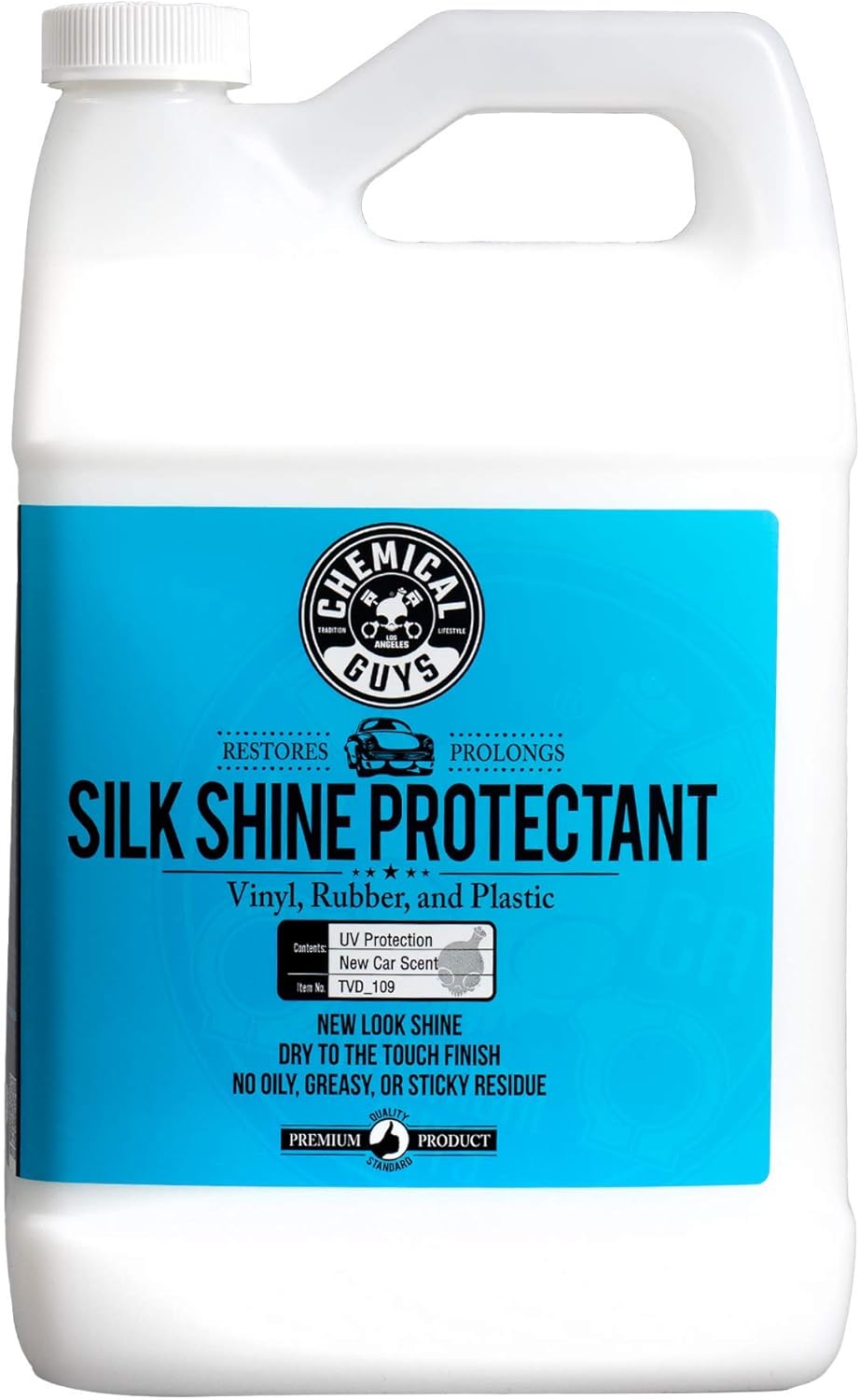 Chemical Guys Silk Shine Tire and Trim Dressing and Protectant – Non-Greasy Vinyl, Plastic & Rubber Spray, Plastic Restorer for Cars – Restores Shine for Cars, Trucks, Motorcycles, RVs, 16 fl oz