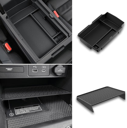 YPHUIKI 3PCS Center Console Organizer Compatible with Honda CRV 2023 2024 2025 2026 Accessories CR-V Hybrid Armrest Organizer Tray Hidden Storage Box ABS Material