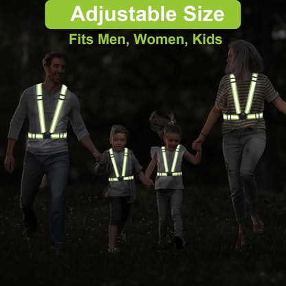 Reflective Vest Running Gear, 2Pack High Visible Safety VES for Cycling Jogging Running Walking, Adjustable for Men Women