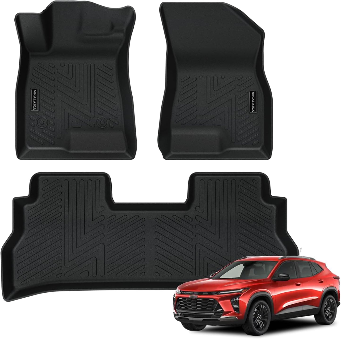 Floor Mats & Cargo Liner & Backrest Mat for 2024 2025 2026 Chevrolet/Chevy Trax All Weather Protection TPE Rubber Full Set Automotive Floor Liners Accessories, Odorless Anti-Slip, Black