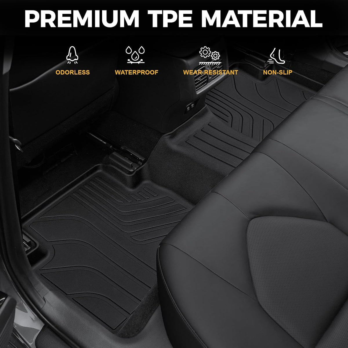 Floor Mats for Toyota Sienna 2021-2026, All Weather Floor Mats Lower Trunk Cargo Liner Accessories, Full Coverage Set (Fit 8-Seat with Spare Tire)
