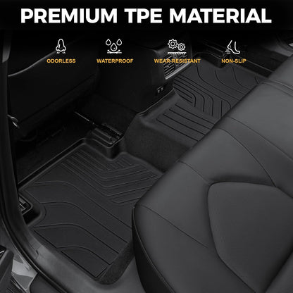 Floor Mats for Toyota Sienna 2021-2026, All Weather Floor Mats Lower Trunk Cargo Liner Accessories, Full Coverage Set (Fit 8-Seat with Spare Tire)