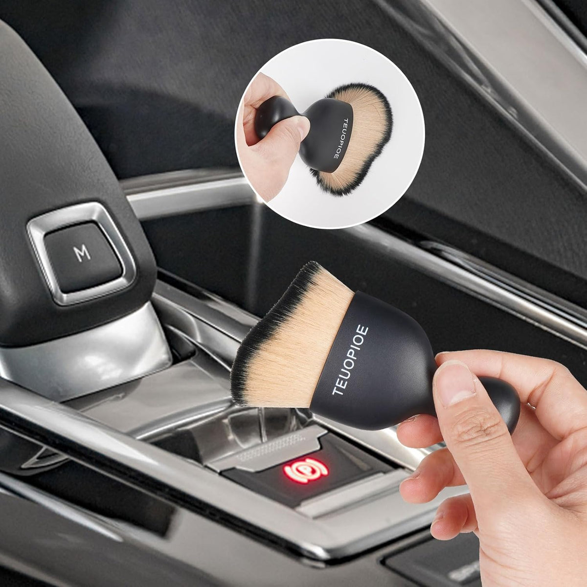 Car Interior Cleaning Brush, Car Duster Interior,Car Detailing Brush Dusting Brush,Car Interior Cleaning Tool, Auto Soft Hair Car Brush,Auto Interior Dust Brush for Air Vents(Brown)