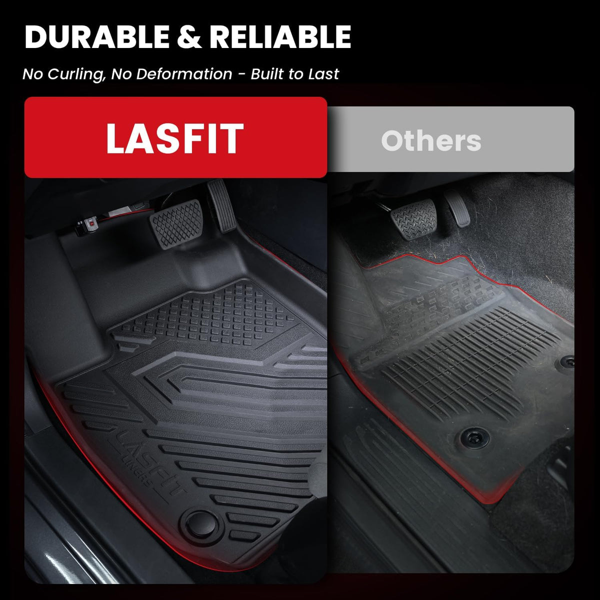 LASFIT Cargo Liner for Honda CR-V 2026 2025 2024 2023 (Gasoline & Hybrid & e:FCEV) All Weather TPE Car Trunk Mat (Upper Position), Cargo Only Black