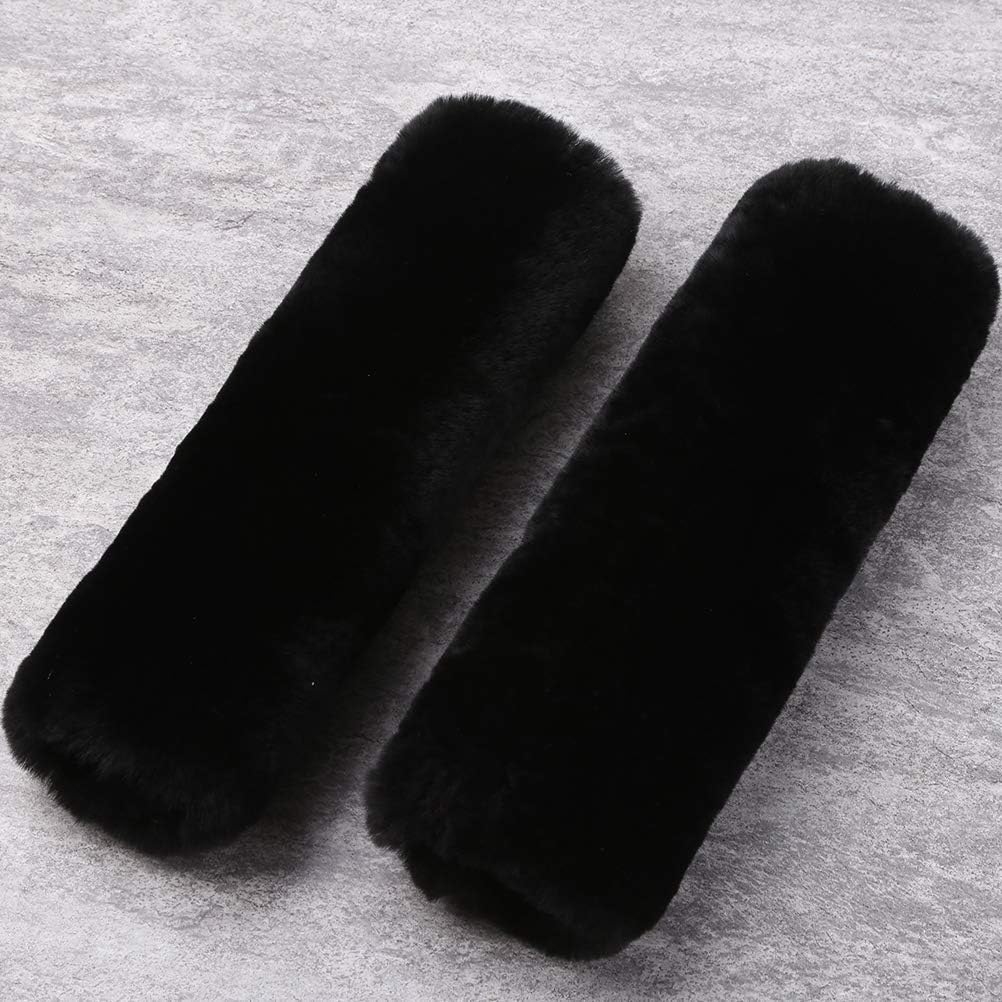 OGLAND Authentic Sheepskin Car Seat Belt Pad,2 Pack Soft Seat Belt Cover for Shoulder Pad Neck Cushion Protector Car Accessories by Genuine Natural Merino Wool (Misty Gray) - Colors A