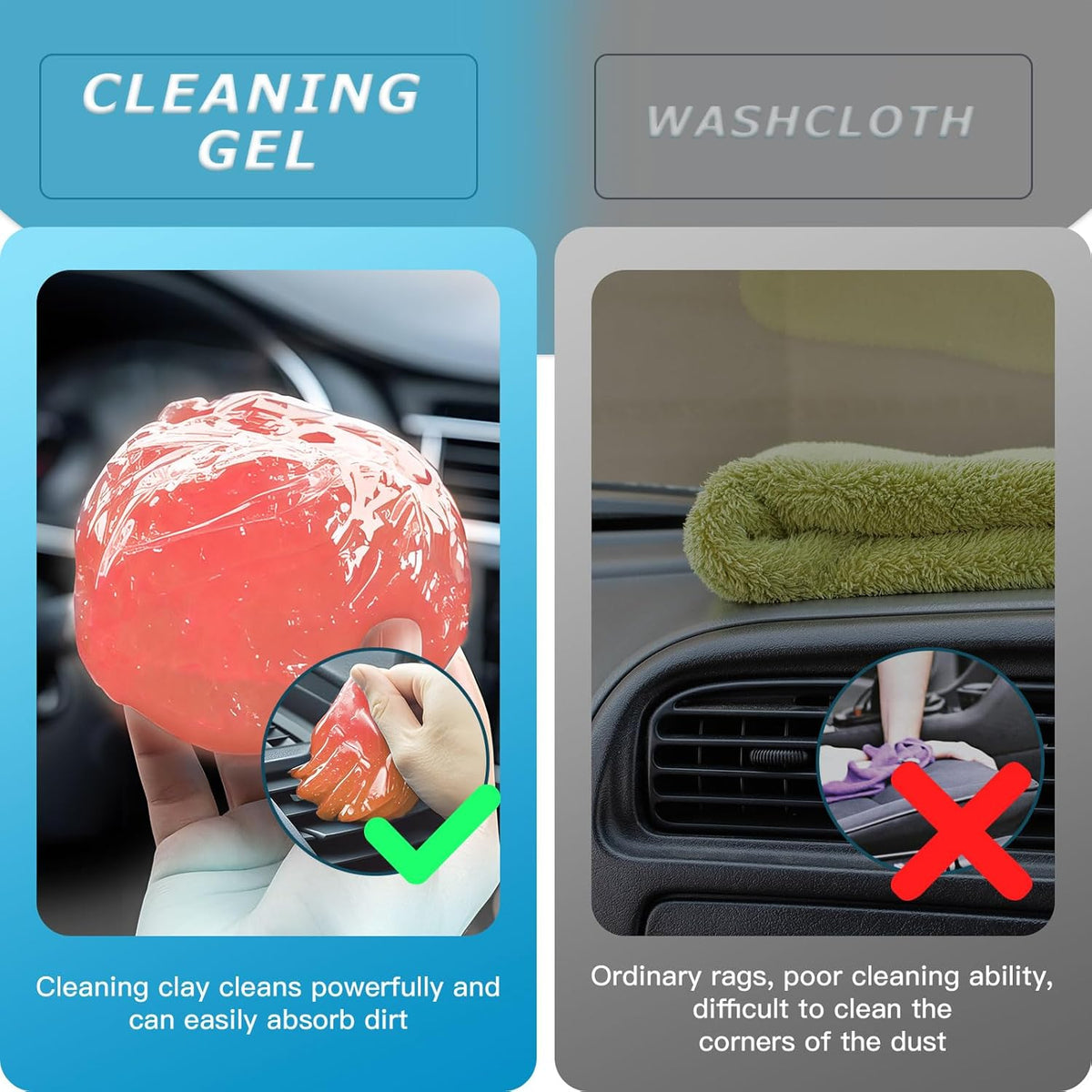 Car Cleaning Gel,Reusable Car Cleaning Putty for Interior Detailing, Car Cleaning Supplies, Auto Detailing Tools, Car Slime for Dust Removal, Car Accessories Interior, Car Cleaning Kit(Purple, 0.8 OZ)
