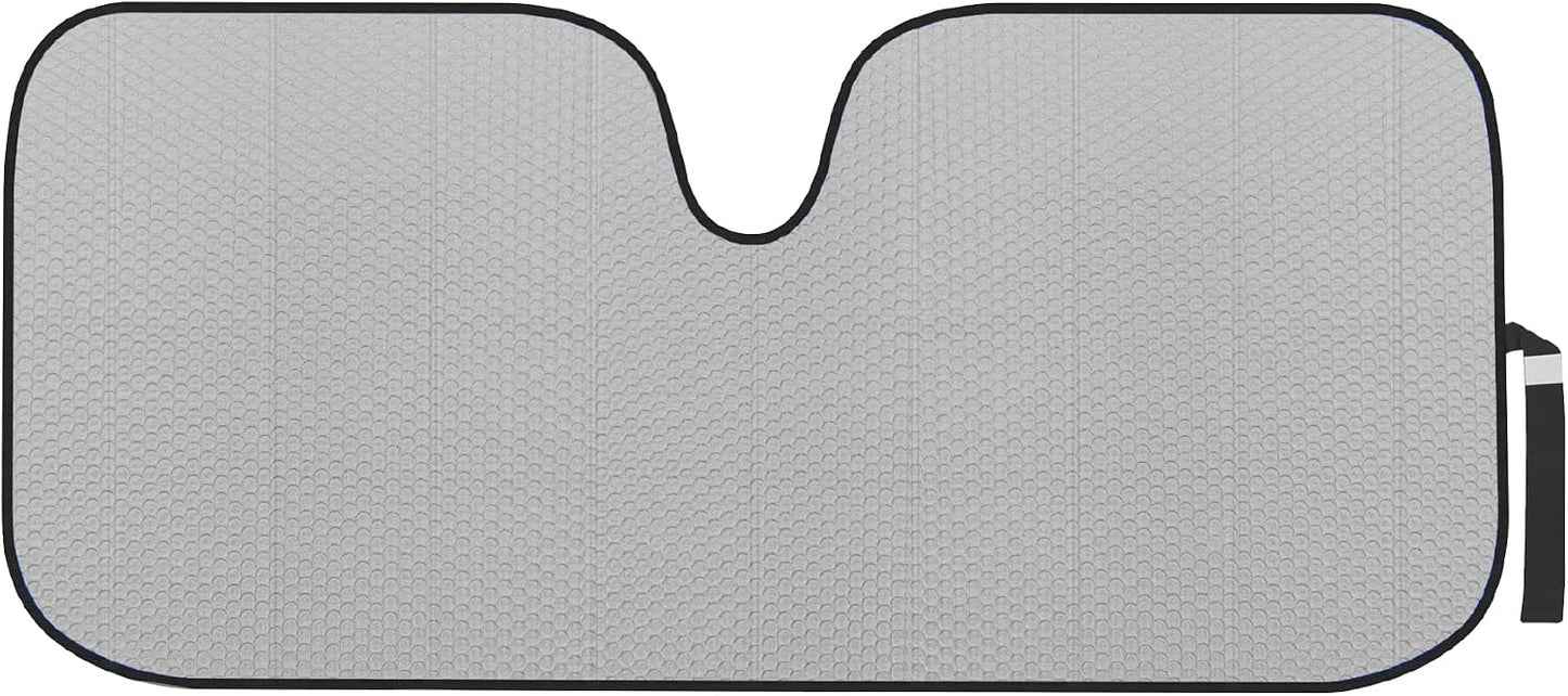 Motor Trend Windshield Sunshade for Car, Truck & SUV, Black - Folding Sun Shade for Front Window, Auto Sun Visor Heat Protection, UV Rays Blocker (58 x 24 Inch)