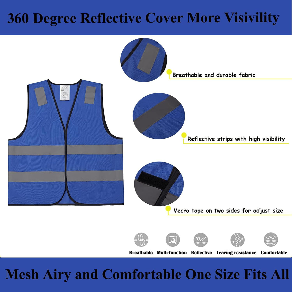 Safety Vests 10 Pack - Yellow Reflective High Visibility Construction ANSI Class 2 Work Vest for Men,Woman,Hi Vis Vest Mesh and Neon Silver Strip