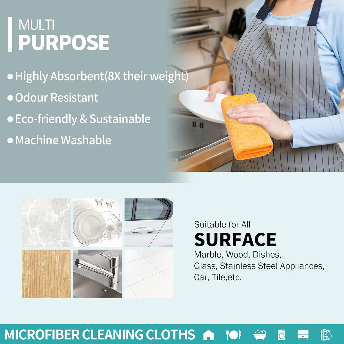 Microfiber Cleaning Cloth, 100 Pack Cleaning Rags Microfiber Towel Bulk Absorbent Lint-Free Wash Cloths, All-Purpose Shop Towels for Cars, Automotive, Garage, Home & Kitchen 11.5"*11.5"
