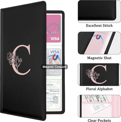 Letter Car Registration and Insurance Holder, with Magnetic Closure for License, Cards and Documents,Vehicle Glove Box Car Organizer, Interior Car Accessories for Women Men (M)