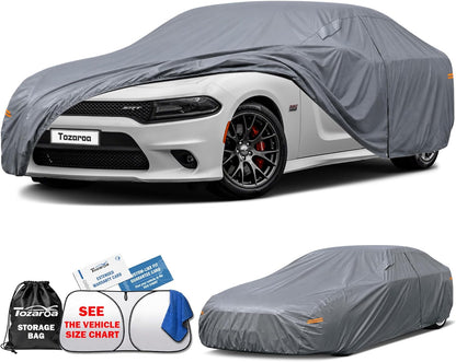 SUV Cover Waterproof All-Weather,Outdoor Full Exterior Automobiles SUV(Length 182-190 inch) with Windshield Sun Shade Universal Fit Toyota RAV4,CRV,Model Y,Q5,Size S2 (See SizeChart)