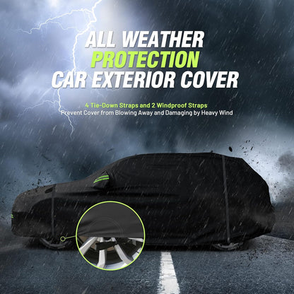 Favoto SUV Car Cover Waterproof All Weather 6 Layers Heavy Duty Car Cover for Automobiles Rain Sun Snow UV Protection with Inner Cotton Car Cover Outdoor Universal Fit for SUV (188-198 inch) Silver