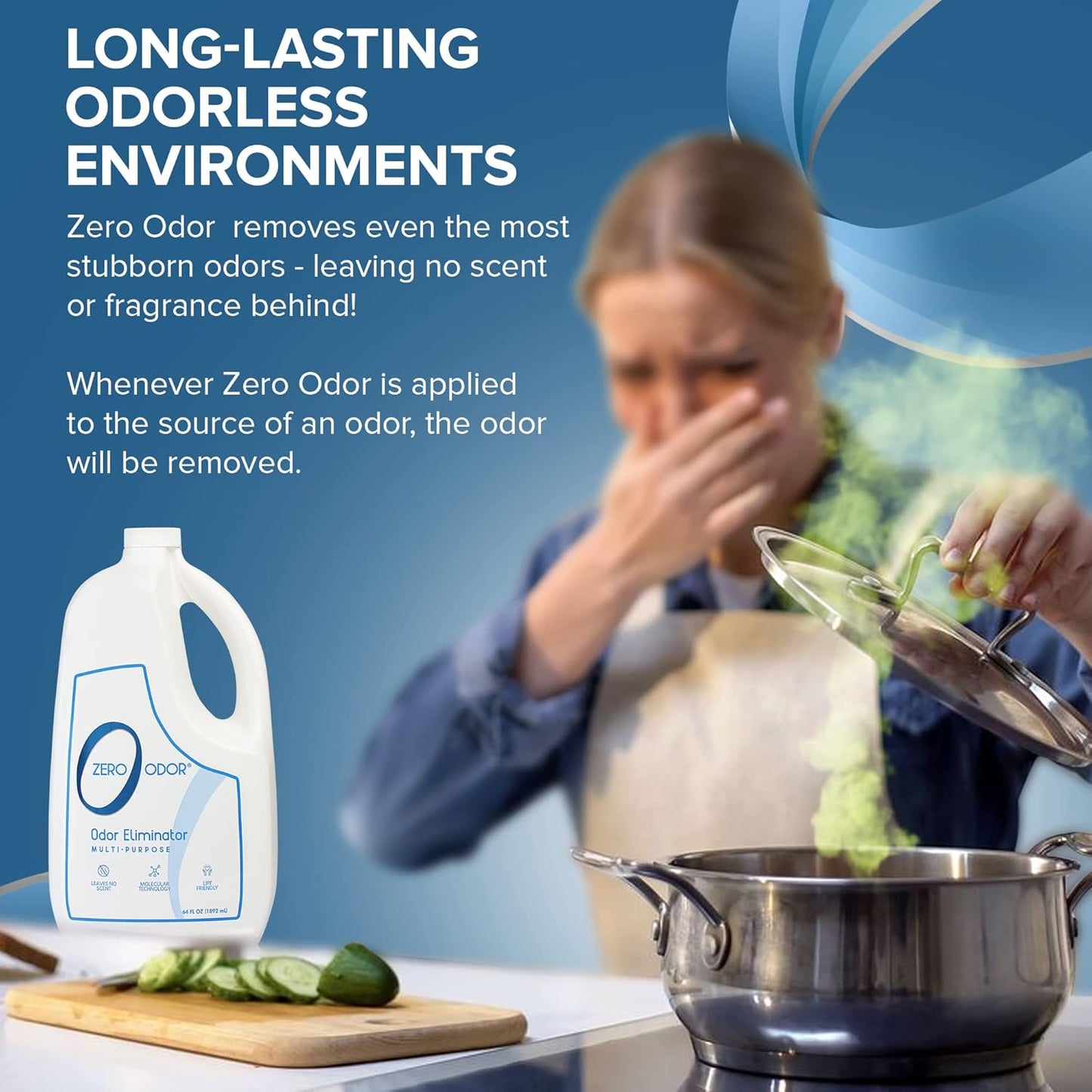 Zero Odor Multi-Purpose Odor Eliminator - Eliminate Air & Surface Odor – Patented Technology Best for Bathroom, Kitchen, Fabric, Closet- Smell Great Again, 8oz (Over 1000 Sprays)