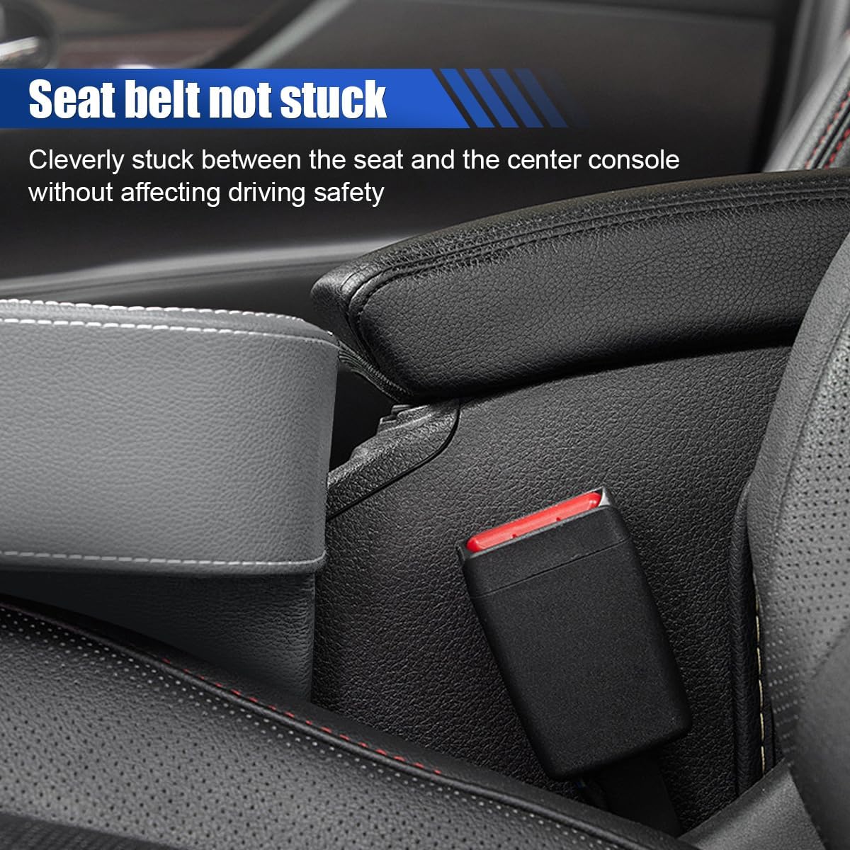 Car Cup Holder, Auto Front Seat Organizer, Multifunctional Cup Drink Holders with PU Leather Cover, Gap Filler Storage Box Coin Bucket Console Side Pocket Cell Mobile Phone Holder (Black)
