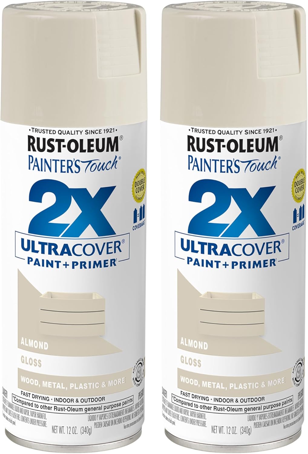 Rust-Oleum 334029 Painter's Touch 2X Ultra Cover Spray Paint, 12 oz, Gloss Clear - Colors E