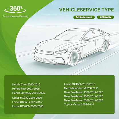 OEM QUALITY 24" +19" PARRATI Premium All-Season Windshield Wiper Blades (Set of 2) - Colors B