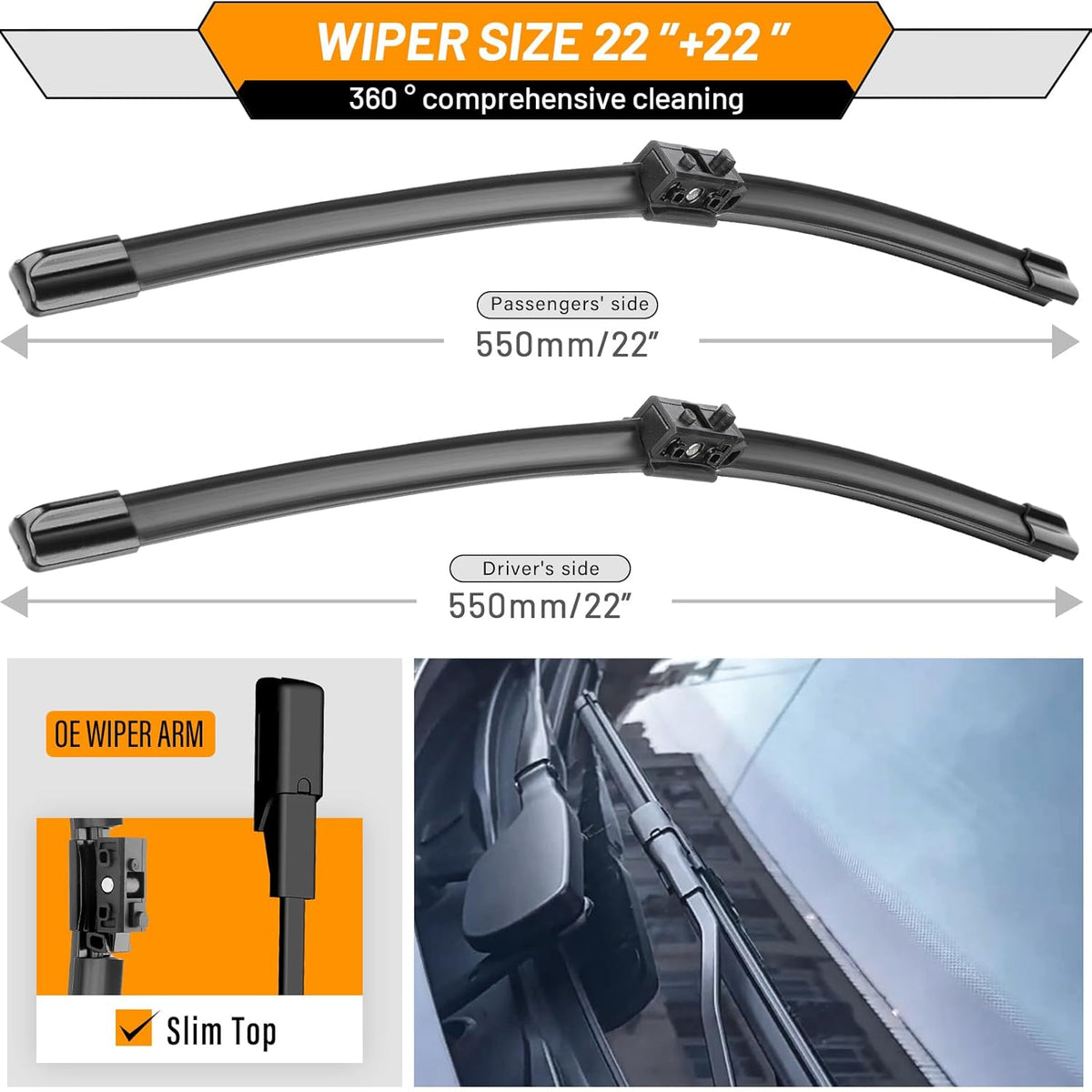 AUTOBOO 26"+19" Windshield Wipers Replacement for Tesla Model 3 2017 2018 2019 2020 2021 2022 2023 2024 2025 Model Y 2020 2021 2022 2023-2025 -Original Factory Quality (Pack of 2) - Colors A