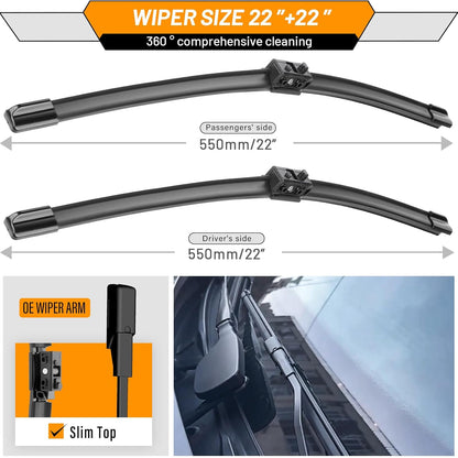 AUTOBOO 26"+19" Windshield Wipers Replacement for Tesla Model 3 2017 2018 2019 2020 2021 2022 2023 2024 2025 Model Y 2020 2021 2022 2023-2025 -Original Factory Quality (Pack of 2) - Colors A