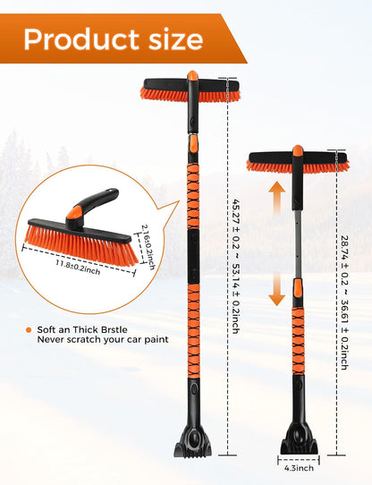 41" Ice Scrapers for Car Windshieldand Extendable Snow Brush with Foam Grip and 360° Pivoting Brush Head for Christmas Car Auto Truck SUV