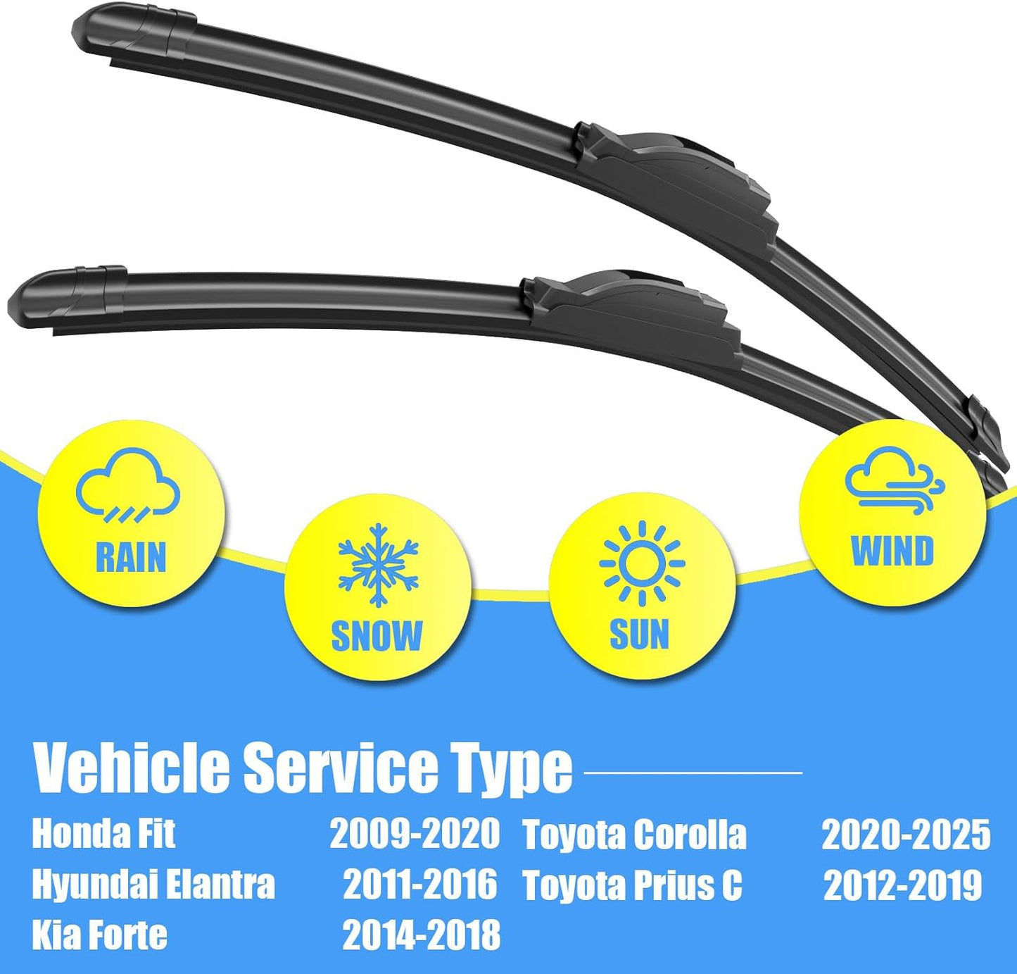 Gavimnal® 28"+17" Silicone Wiper Blades Replacement For Nissan Altima 2007-2015,Maxima 2009-2014,All-Season Front Windshield Wiper Blades(Set of 2)