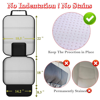 Meolsaek Car Seat Protector for Child Car Seat, Durable 600D Fabric Waterproof Car Seat Cover with Thick Pad Non-Slip Backing，No Imprints (Black 2pcs)