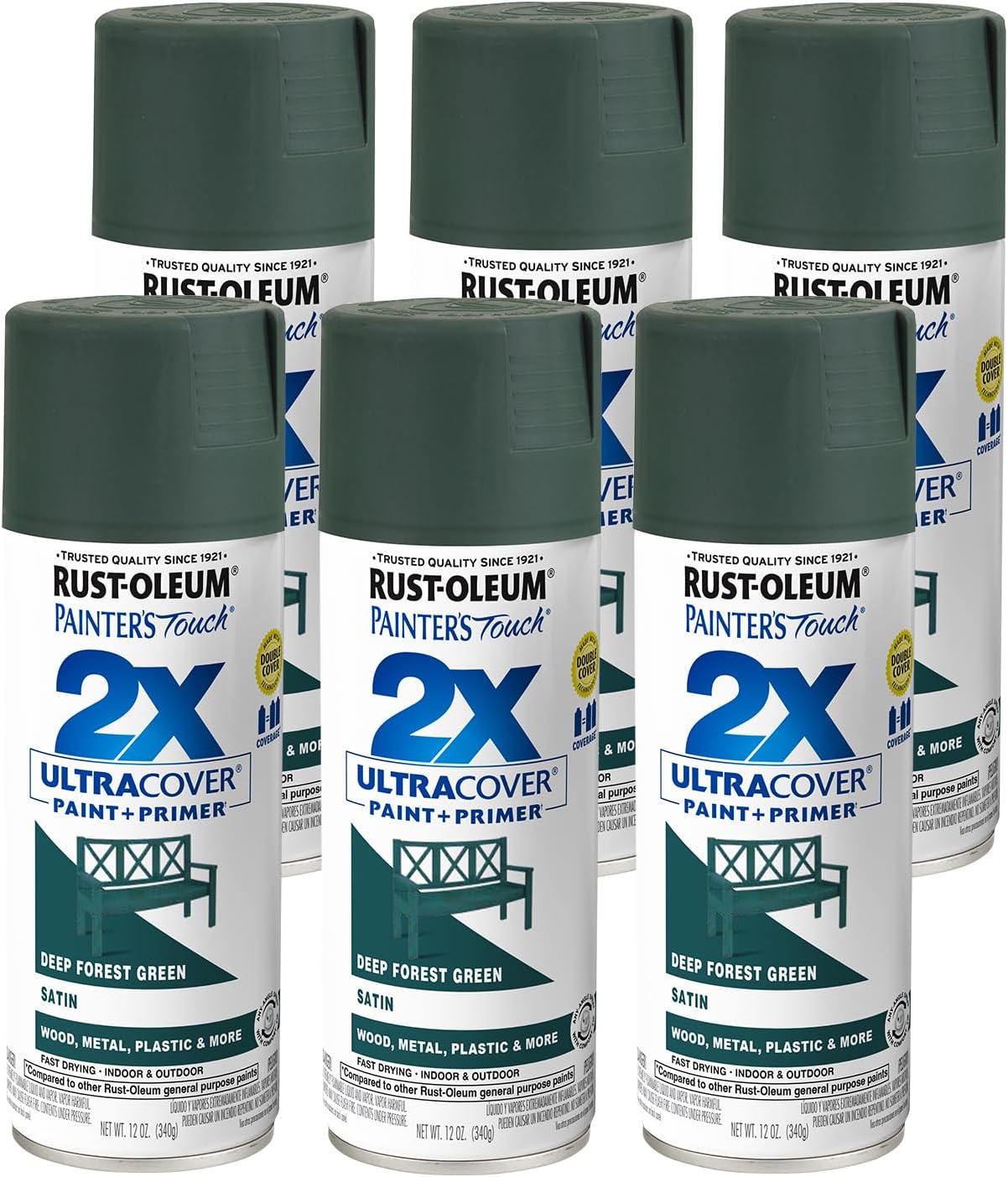 Rust-Oleum 334029 Painter's Touch 2X Ultra Cover Spray Paint, 12 oz, Gloss Clear - Colors C