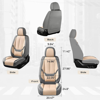 Coverado Seat Covers Full Set, Black Seat Covers for Cars 5 Seats, Car Seat Protector, Waterproof Nappa Leather Car Seat Cushion, Front and Rear Car Seat Cover Fit for Most Sedans SUV Pick-up Truck - Colors B