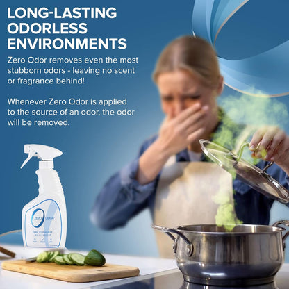 Zero Odor Multi-Purpose Odor Eliminator - Eliminate Air & Surface Odor – Patented Technology Best for Bathroom, Kitchen, Fabric, Closet- Smell Great Again, 8oz (Over 1000 Sprays)
