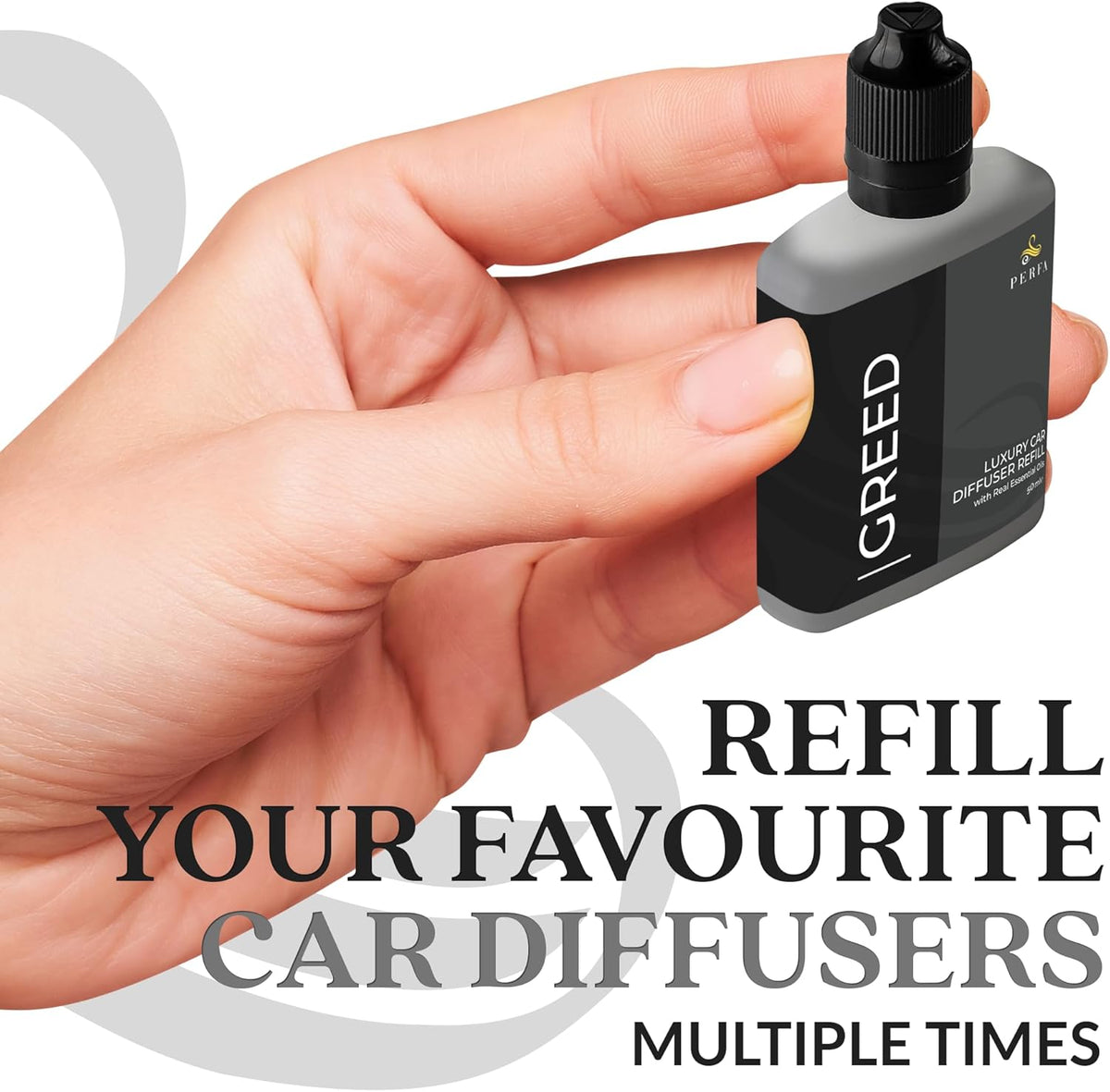 Greed Car Air Freshener for Men | Perfume Inspired Fragrances | Strong Car Freshener with Odour Eliminator Technology | Air Freshener | Long Lasting Automotive Freshener by Perfa