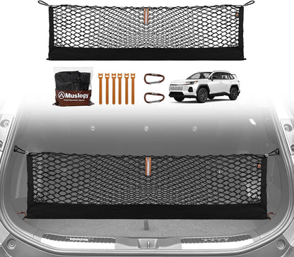 Muslogy Truck Bed Cargo Net Trunk Netting Compatible with 2023-2025 2026 Honda CR-V Accessories, Pickup Cargo Organizer SUV Sedan Storage Net w/Heavy Duty Carabiners - Colors A