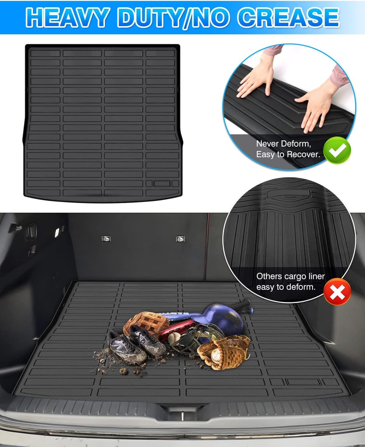 Rav4 Cargo Liner - Trunk Mat for Toyota RAV4 2019-2024 2025, All Weather Cargo Mat for rav4 Accessories, Heavy Duty (Fit for All Models)