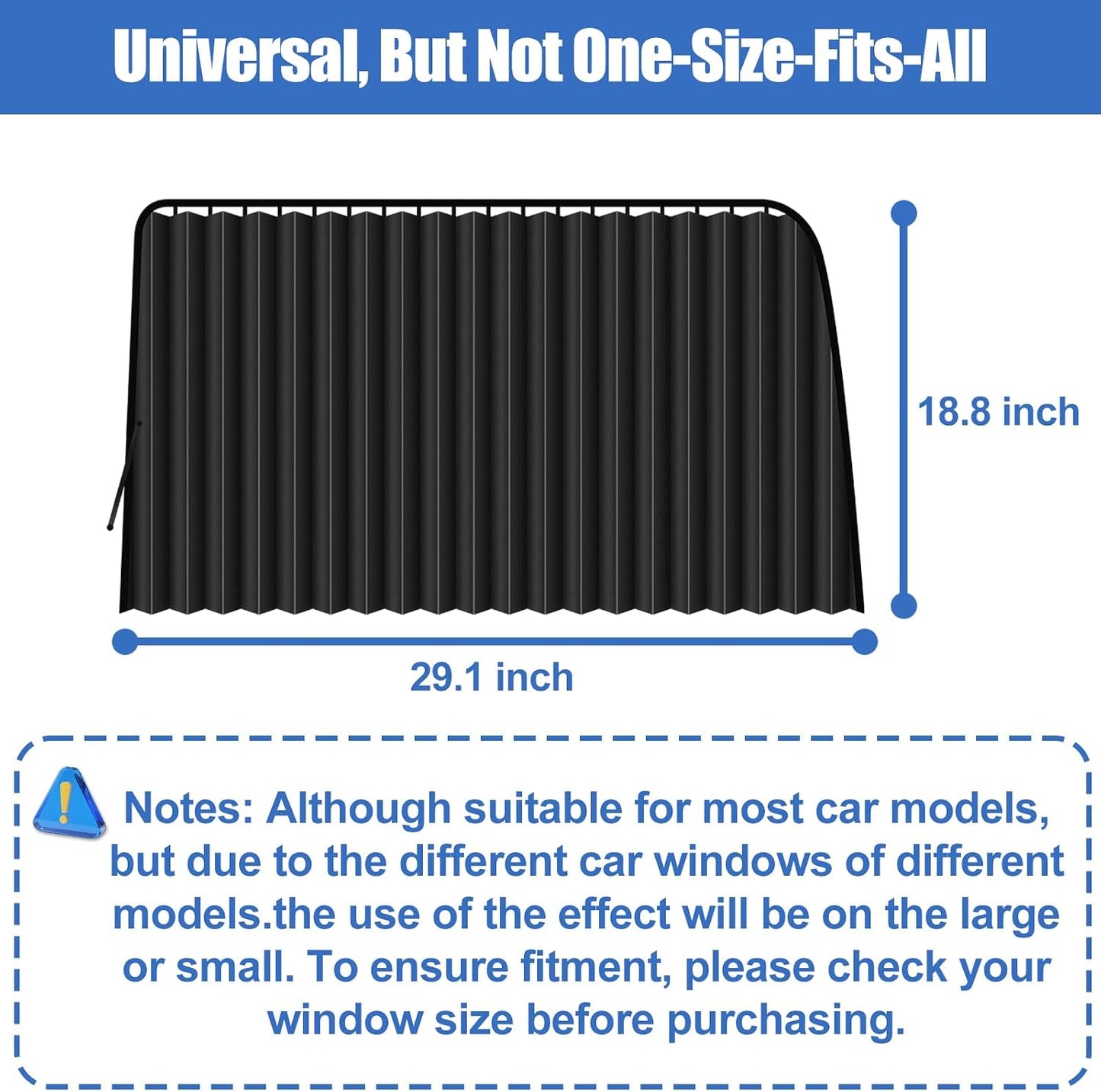 XCBYT Magnetic Car Side Window Shades 4 Pack, 100% Blackout Privacy | Blackout privacy for camping, naps & work. Keeps your car cool. Fits steel frames only, measure first. Handle magnets gently