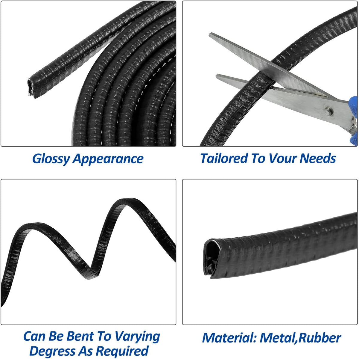 33Ft Car Door Edge Guards - Black Universal Fit Door Edge Protector, Rubber U Shape Automotive Door Trim Molding for Sedans Trucks SUV ATV - No Glue Required (Black, 33FT)