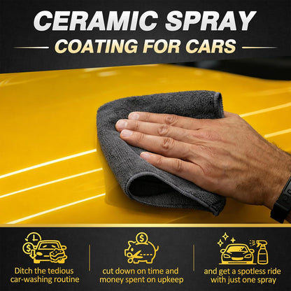 Extremely Hydrophobic Ceramic Coating, Multi-Use Ceramic Spray Coating for Vehicle, Boat, RV & Motorcycle, Adds High Gloss, Car Detailing Spray 16 oz