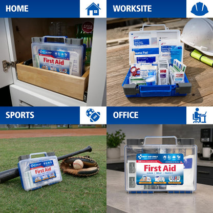 First Aid Only 91248 OSHA-Compliant First Aid Kit, All-Purpose 50-Person Emergency First Aid Kit for Business, Worksite, Home, and Car, 260 Pieces