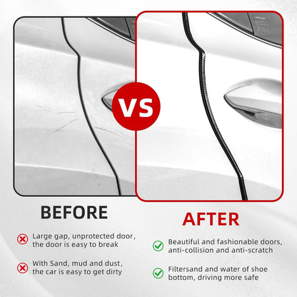 SINGARO 33Ft (10M) Car Door Edge Guard, No Glue Car Door Entry Guard Protective Strip, Rubber Edge Trim Car Door Protector, Applicable to Car, Truck, SUV and ATV, Car Exterior Accessories（Black）