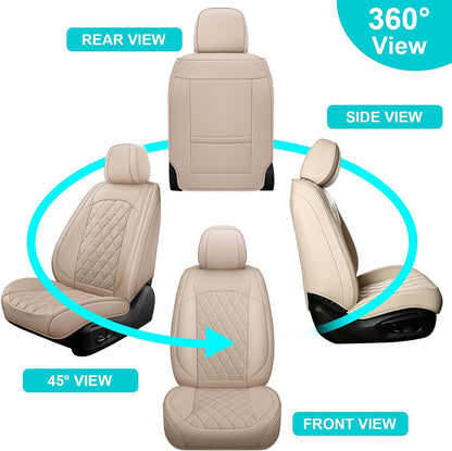 Car Seat Covers Full Set, Pink Leather Seat Covers for Car 5 Seats, Waterproof Car Seat Protector Front Seats Back Seat Cover, Automotive Carseat Cover Universal Fit for Most Cars SUV