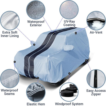 iCarCover Premium Car Cover for 1990-2017 Lexu s LS400, LS430, LS460 Heavy Duty Waterproof All-Weather Automobiles Custom Fit Indoor Outdoor UV Snow Protection Covers with Straps and Bag - Colors A